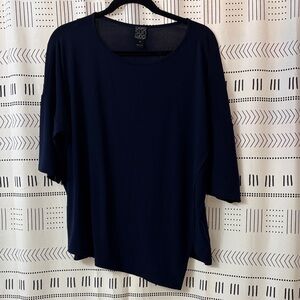 CLARA SUNWOO Navy Easy Fit Scoop Neck Top